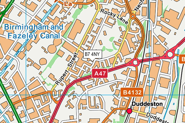 B7 4NY map - OS VectorMap District (Ordnance Survey)