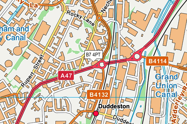 B7 4PT map - OS VectorMap District (Ordnance Survey)