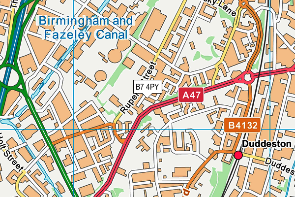 B7 4PY map - OS VectorMap District (Ordnance Survey)