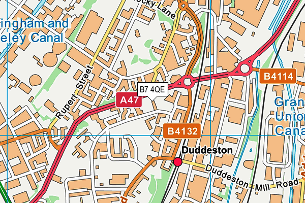 B7 4QE map - OS VectorMap District (Ordnance Survey)