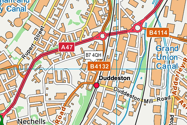 B7 4QH map - OS VectorMap District (Ordnance Survey)