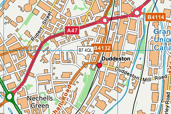 B7 4QL map - OS VectorMap District (Ordnance Survey)