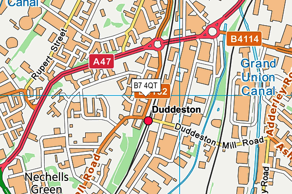 B7 4QT map - OS VectorMap District (Ordnance Survey)