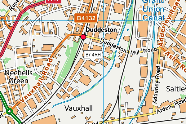 B7 4RH map - OS VectorMap District (Ordnance Survey)