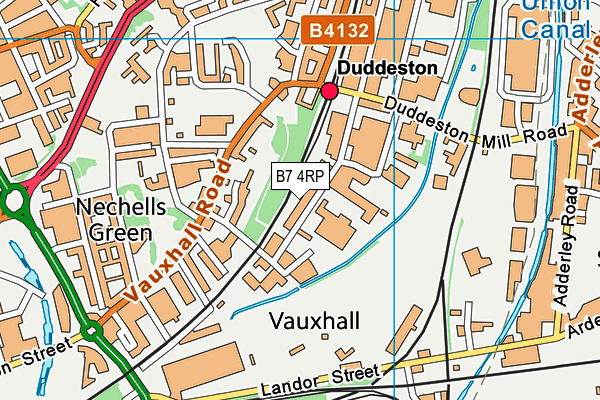 B7 4RP map - OS VectorMap District (Ordnance Survey)