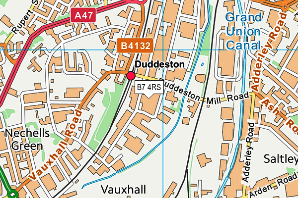 B7 4RS map - OS VectorMap District (Ordnance Survey)