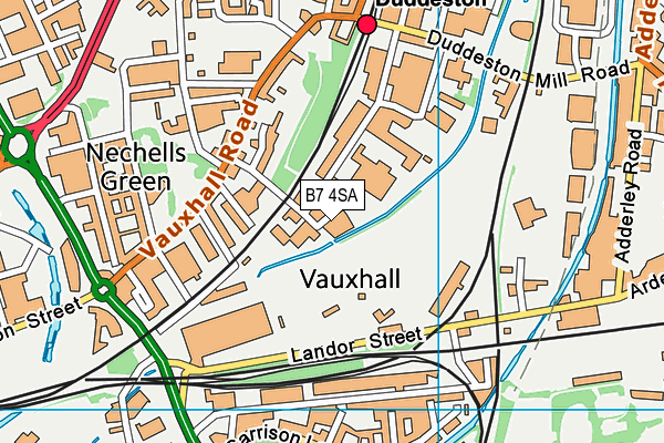 B7 4SA map - OS VectorMap District (Ordnance Survey)