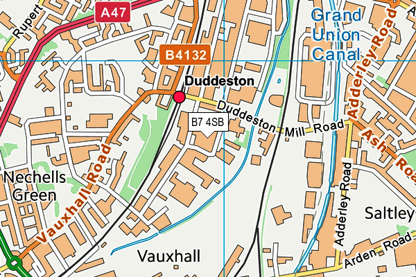 B7 4SB map - OS VectorMap District (Ordnance Survey)