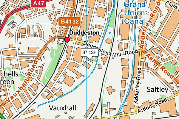 B7 4SH map - OS VectorMap District (Ordnance Survey)