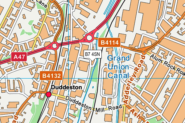 B7 4SN map - OS VectorMap District (Ordnance Survey)