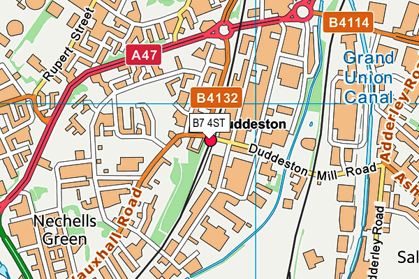 B7 4ST map - OS VectorMap District (Ordnance Survey)