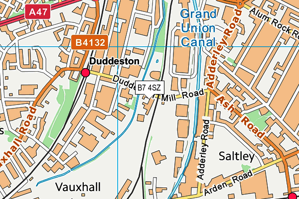 B7 4SZ map - OS VectorMap District (Ordnance Survey)