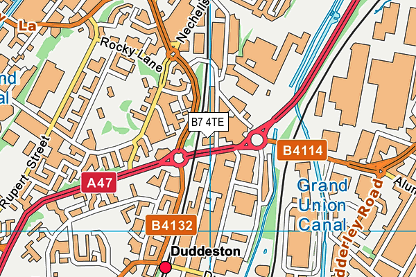 B7 4TE map - OS VectorMap District (Ordnance Survey)