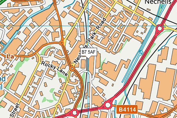 B7 5AF map - OS VectorMap District (Ordnance Survey)