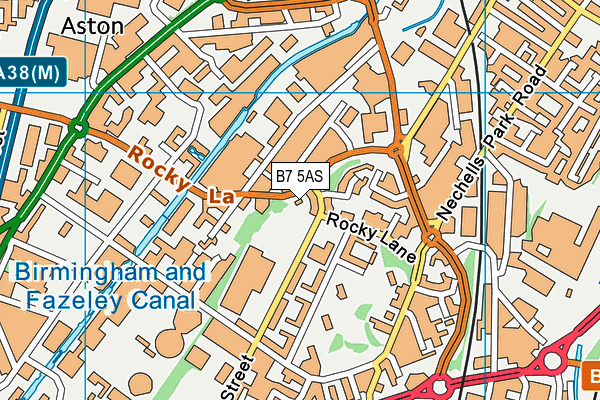 B7 5AS map - OS VectorMap District (Ordnance Survey)