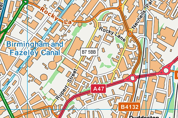 B7 5BB map - OS VectorMap District (Ordnance Survey)