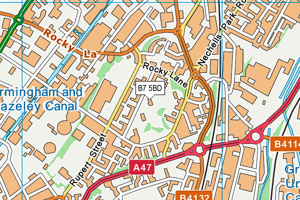 B7 5BD map - OS VectorMap District (Ordnance Survey)