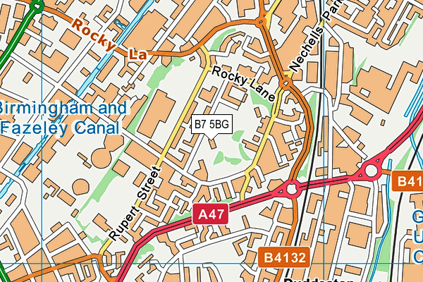 B7 5BG map - OS VectorMap District (Ordnance Survey)