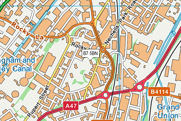 B7 5BN map - OS VectorMap District (Ordnance Survey)