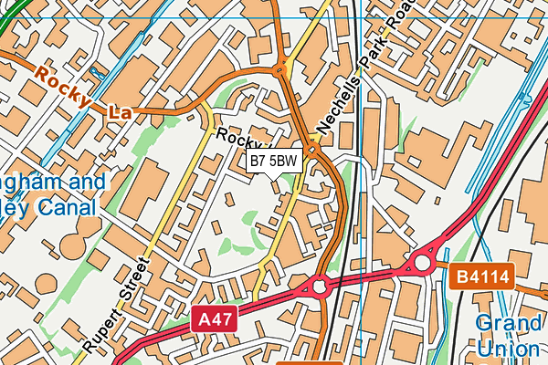 B7 5BW map - OS VectorMap District (Ordnance Survey)