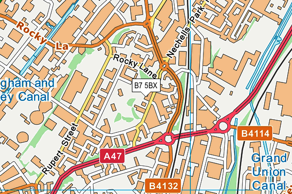 Bloomsbury Nursery School map (B7 5BX) - OS VectorMap District (Ordnance Survey)