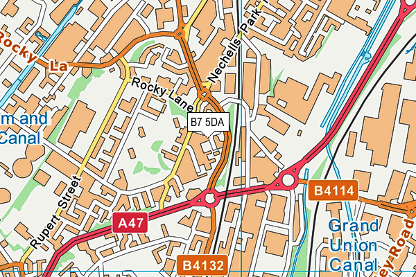 B7 5DA map - OS VectorMap District (Ordnance Survey)