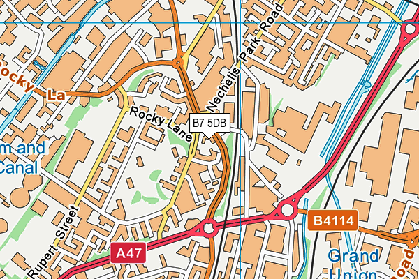 B7 5DB map - OS VectorMap District (Ordnance Survey)