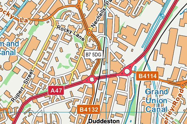 B7 5DG map - OS VectorMap District (Ordnance Survey)