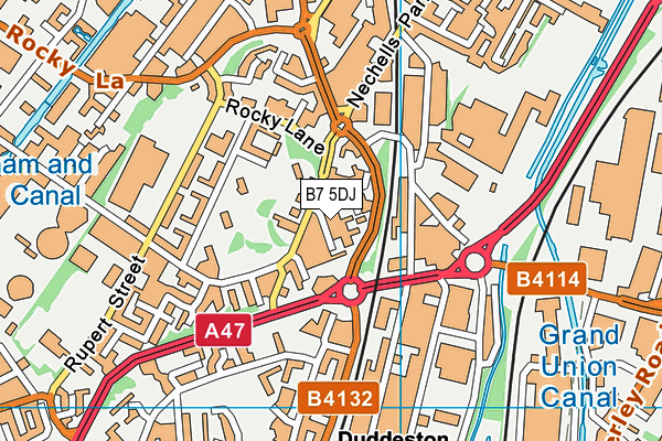 B7 5DJ map - OS VectorMap District (Ordnance Survey)