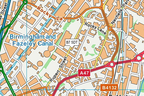 B7 5DT map - OS VectorMap District (Ordnance Survey)