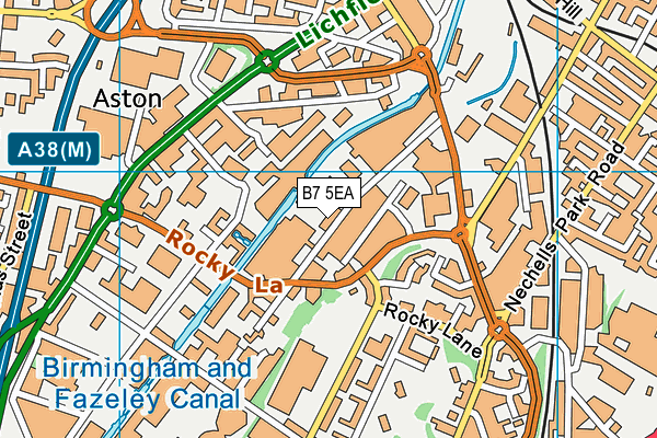 B7 5EA map - OS VectorMap District (Ordnance Survey)