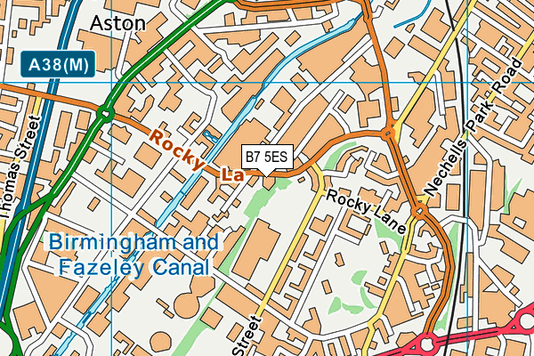 B7 5ES map - OS VectorMap District (Ordnance Survey)