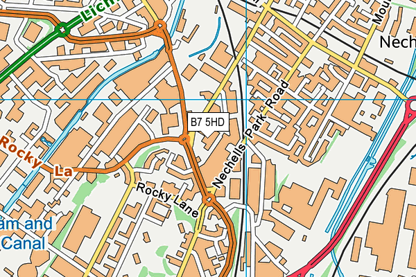 B7 5HD map - OS VectorMap District (Ordnance Survey)