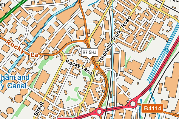 B7 5HJ map - OS VectorMap District (Ordnance Survey)