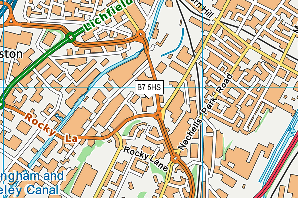 B7 5HS map - OS VectorMap District (Ordnance Survey)