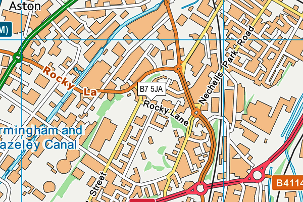 B7 5JA map - OS VectorMap District (Ordnance Survey)