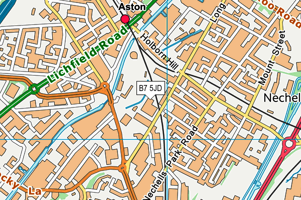 B7 5JD map - OS VectorMap District (Ordnance Survey)