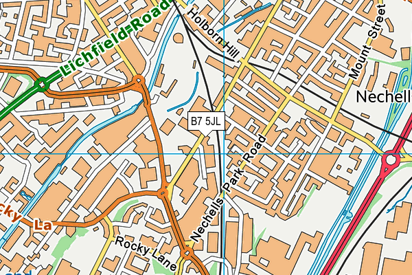 B7 5JL map - OS VectorMap District (Ordnance Survey)