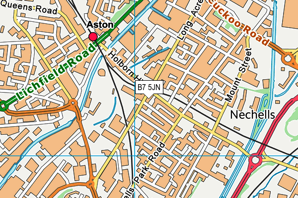 B7 5JN map - OS VectorMap District (Ordnance Survey)