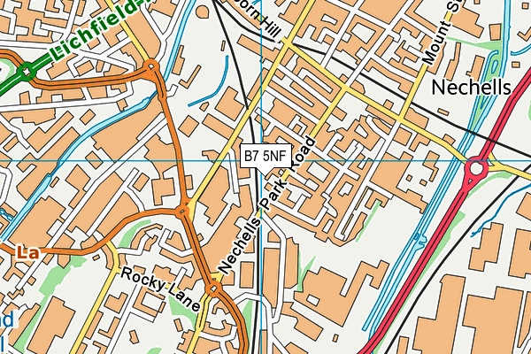 B7 5NF map - OS VectorMap District (Ordnance Survey)