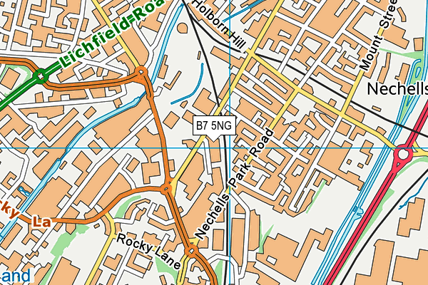 B7 5NG map - OS VectorMap District (Ordnance Survey)