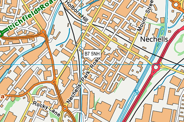 B7 5NH map - OS VectorMap District (Ordnance Survey)