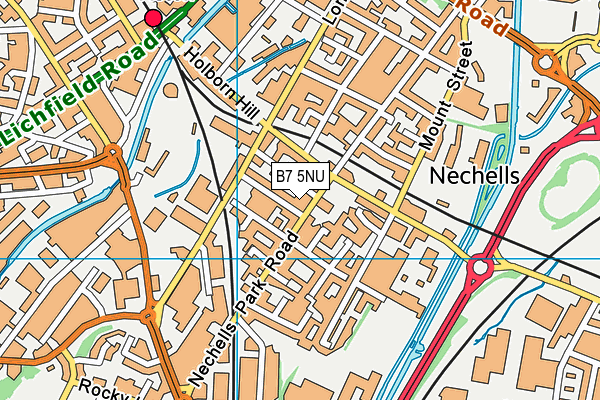 B7 5NU map - OS VectorMap District (Ordnance Survey)