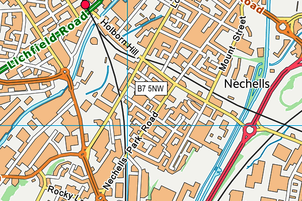 B7 5NW map - OS VectorMap District (Ordnance Survey)