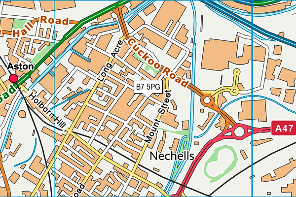 B7 5PG map - OS VectorMap District (Ordnance Survey)