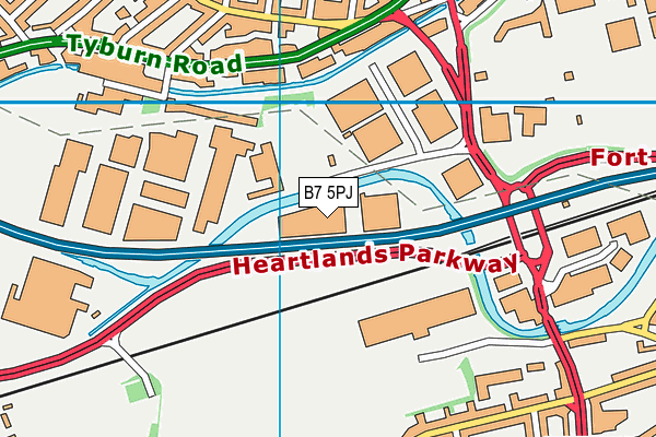 B7 5PJ map - OS VectorMap District (Ordnance Survey)