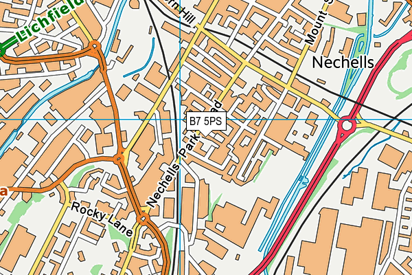 B7 5PS map - OS VectorMap District (Ordnance Survey)