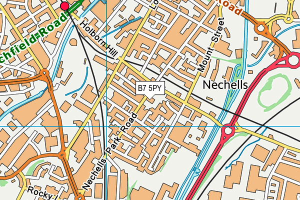 B7 5PY map - OS VectorMap District (Ordnance Survey)