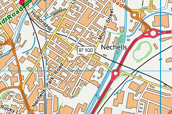 B7 5QD map - OS VectorMap District (Ordnance Survey)