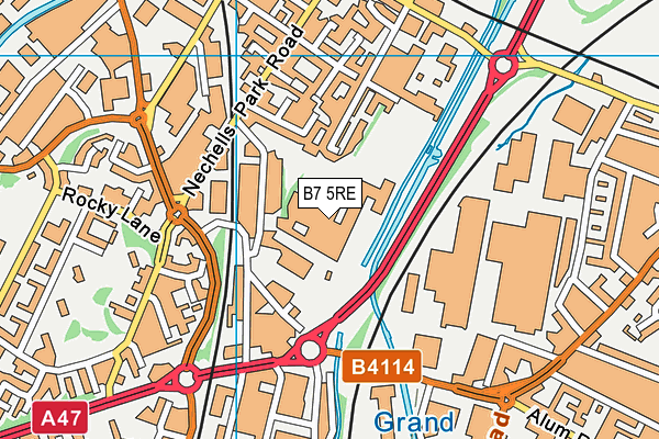 B7 5RE map - OS VectorMap District (Ordnance Survey)